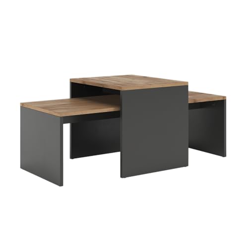 Vicco Couchtisch-Set Donat, Anthrazit/Goldkraft Eiche, 100 x 48 cm, 2 Teile von Vicco