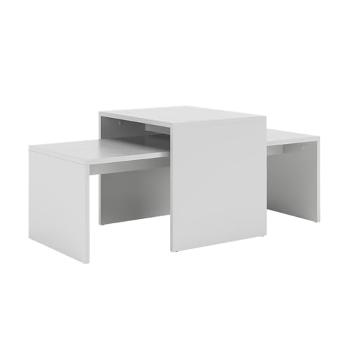 Vicco Couchtisch-Set Donat, Weiß, 100 x 48 cm,2 Teile von Vicco