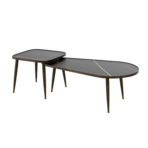 Vicco Couchtisch-Set Manitoba, 2-teiliger Sofatisch, Schwarz, 105 x 64,5 cm 2 Teile Vicco Couchtisch-Set Manitoba, 2-teiliger Sofatisch, Schwarz, 105 x 64,5 cm 2 Teile von Vicco