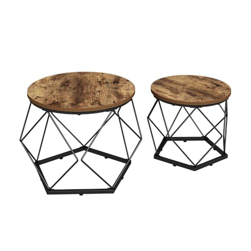 Vicco Couchtisch-Set Fyrk, 2-teiliger Sofatisch, Eiche rustikal, 50 x 40 cm 2 Teile von Vicco