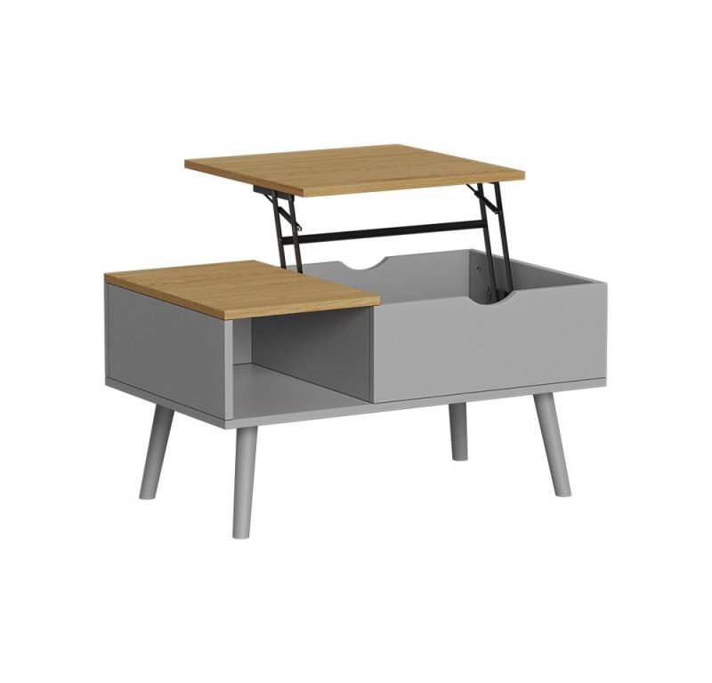 Vicco Couchtisch Stora, Grau/Eiche, 76 x 45 cm mit Liftfunktion von Vicco