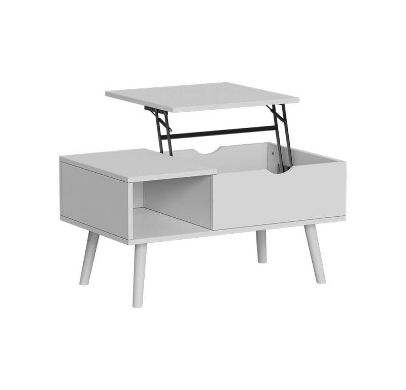 Vicco Couchtisch Stora, Weiß, 76 x 45 cm mit Liftfunktion von Vicco