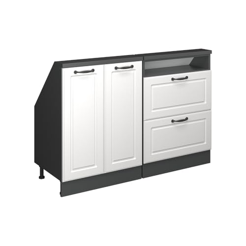 Vicco Dachschrägenschrank Rion, Anthrazit/Weiß Landhaus, 2er Set von Vicco