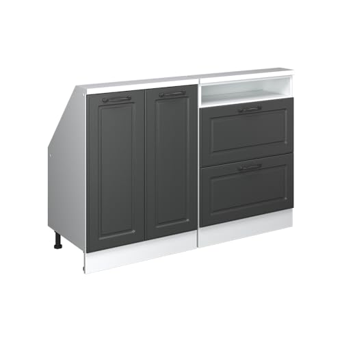 Vicco Dachschrägenschrank Rion, Anthrazit Landhaus/Weiß, 2er Set von Vicco