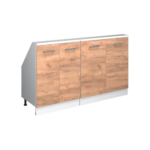 Vicco Dachschrägenschrank Rion, Weiß/Goldkraft Eiche, 2er Set von Vicco