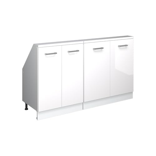 Vicco Dachschrägenschrank Rion, Weiß/Weiß Hochglanz, 2er Set von Vicco