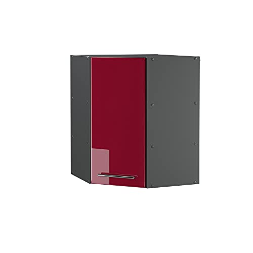 Vicco Eckhängeschrank Fame-Line, Bordeaux Hochglanz/Anthrazit, 57 cm von Vicco