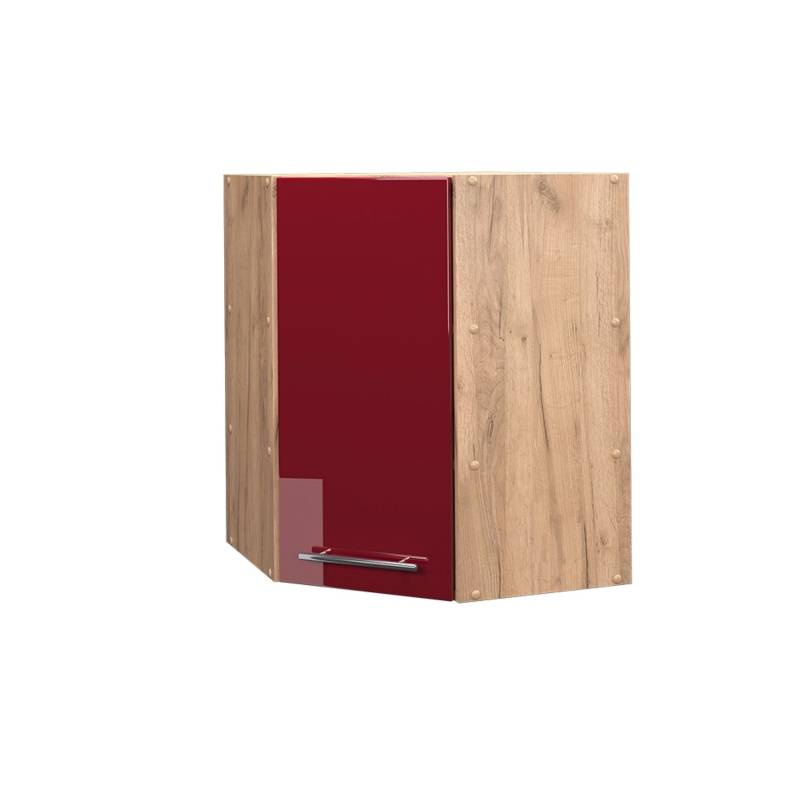 Vicco Eckhängeschrank Fame-Line Bordeaux Hochglanz/Goldkraft Eiche 57 cm von Vicco