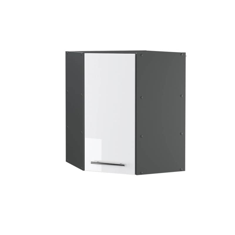 Vicco Eckhängeschrank Fame-Line Küchen-Eckschrank Weiß Hochglanz/Anthrazit 57 cm von Vicco