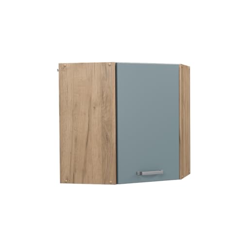 Vicco Eckhängeschrank R-Line, Blau-Grau/Goldkraft Eiche, 57 cm von Vicco