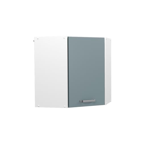 Vicco Eckhängeschrank R-Line, Küchen-Eckschrank, Blau-Grau/Weiß, 57 cm von Vicco