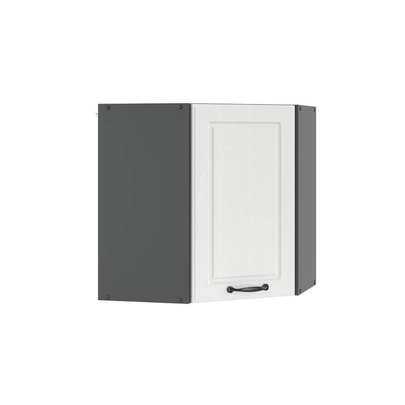 Vicco Eckhängeschrank R-Line Küchen-Eckschrank Weiß Landhaus/Anthrazit 57 cm von Vicco