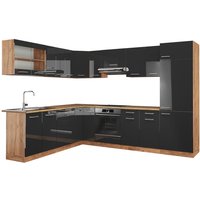 Vicco - Eckküche R-Line 287x227cm Eiche/Anthrazit Hochglanz Modern von Vicco