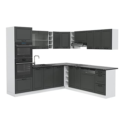 Vicco Eckküche R-Line, Anthrazit Landhaus/Weiß, 237 x 247 cm, AP Anthrazit Vicco Eckküche R-Line, Anthrazit Landhaus/Weiß, 237 x 247 cm, AP Anthrazit von Vicco