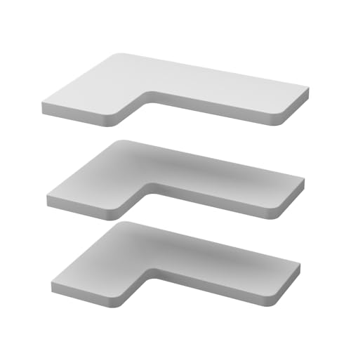 Vicco Eckregal Curva, Bücherregal, Weiß, 40.5 x 2.5 cm 3er Set von Vicco