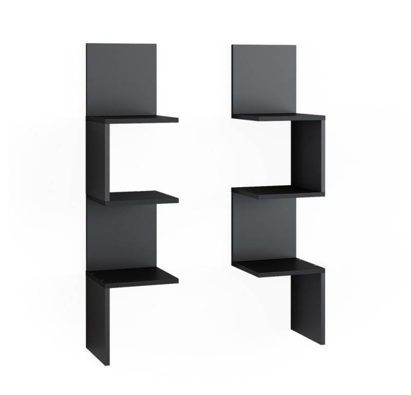 Vicco Eckregal Paolo, Schwarz, 28 x 116.4 cm 2er Set von Vicco