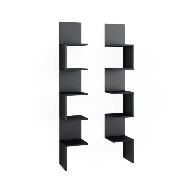 Vicco Eckregal Paolo, Schwarz, 28 x 175.4 cm 2er Set von Vicco