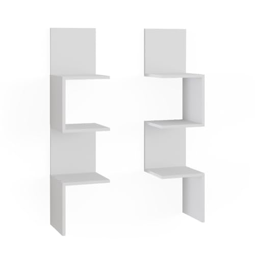 Vicco Eckregal Paolo, Bücherregal, Weiß, 28 x 116.4 cm 2er Set von Vicco