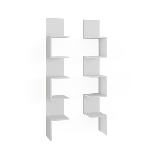 Vicco Eckregal Paolo, Bücherregal, Weiß, 28 x 175.4 cm 2er Set von Vicco