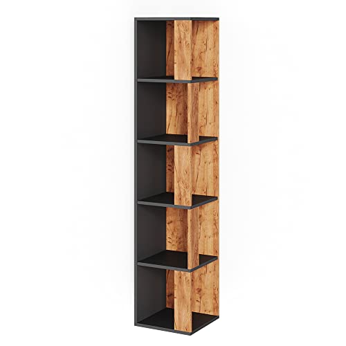 Vicco Eckregal Lio, stehendes Bücherregal, Goldkraft Eiche/Anthrazit, 33.3 x 162.2 cm Vicco Eckregal Lio, stehendes Bücherregal, Goldkraft Eiche/Anthrazit, 33.3 x 162.2 cm von Vicco