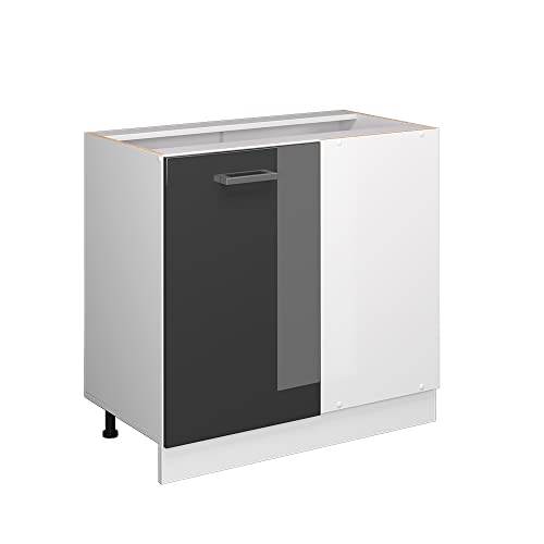 Vicco Eckschrank für Hausrat R-Line, Anthrazit Hochglanz, 86 cm mit Tür, ohne Arbeitsplatte Vicco Eckschrank für Hausrat R-Line, Anthrazit Hochglanz, 86 cm mit Tür, ohne Arbeitsplatte von Vicco