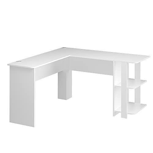 Vicco Eckschreibtisch Nikita, Winkelschreibtisch, Weiß, 140 x 140 cm von Vicco