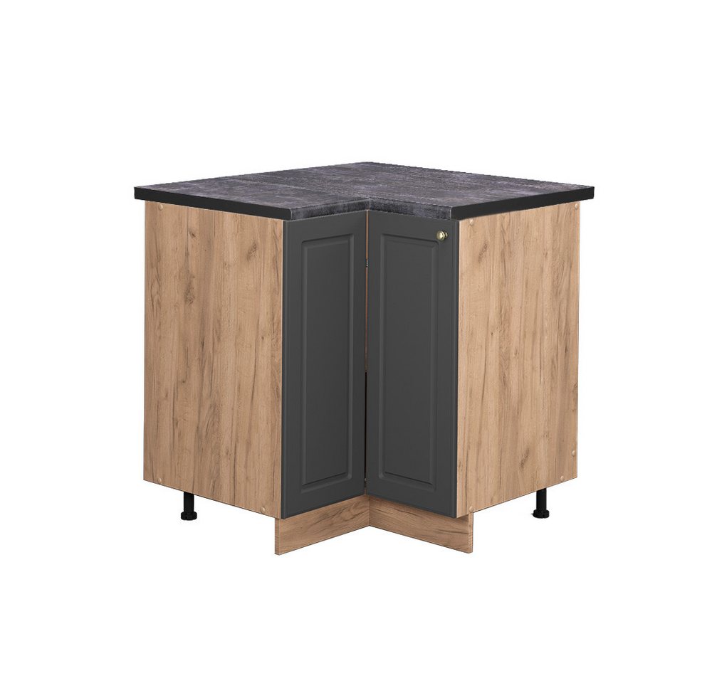 Vicco Eckunterschrank Fame-Line, Anthrazit-Gold/Goldkraft Eiche, 80.5 cm, AP Anthrazit von Vicco