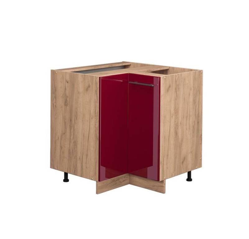 Vicco Eckunterschrank Fame-Line, Bordeaux Hochglanz/Eiche, 80.5 cm ohne Arbeitsplatte Vicco Eckunterschrank Fame-Line, Bordeaux Hochglanz/Eiche, 80.5 cm ohne Arbeitsplatte von Vicco