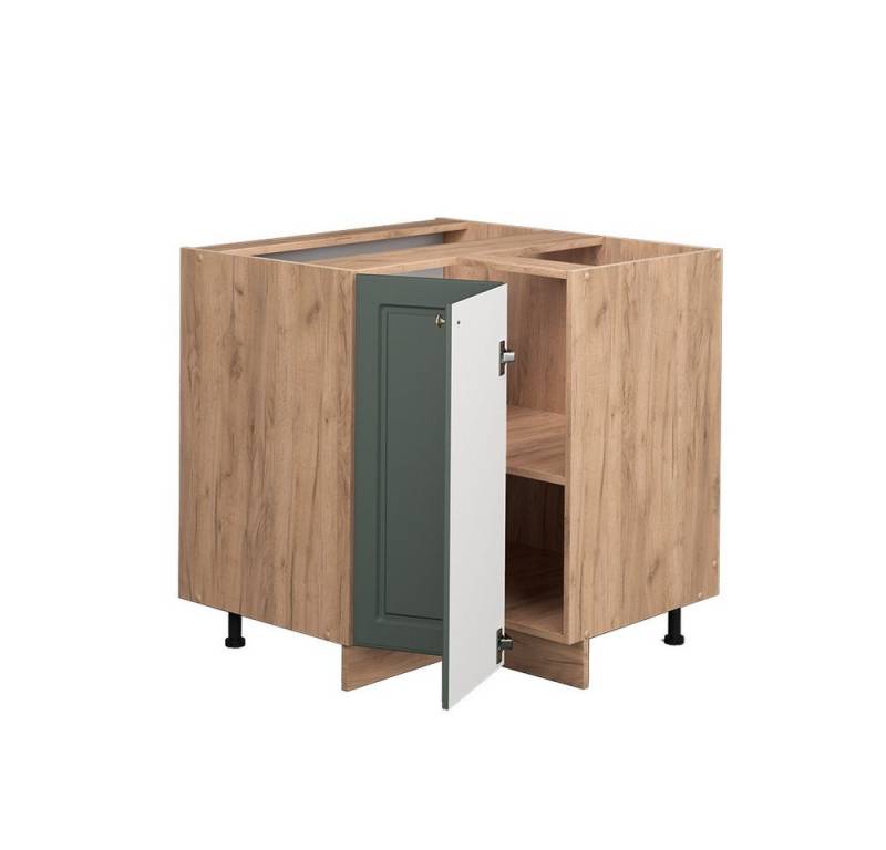 Vicco Eckunterschrank Fame-Line, Grün-Gold Landhaus/Goldkraft Eiche, 80.5 cm, AP Marmor von Vicco