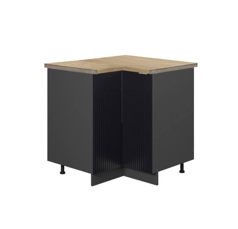 Vicco Eckunterschrank Fame-Line, Schwarz gestreift/Anthrazit, 80.5 cm, AP Eiche von Vicco