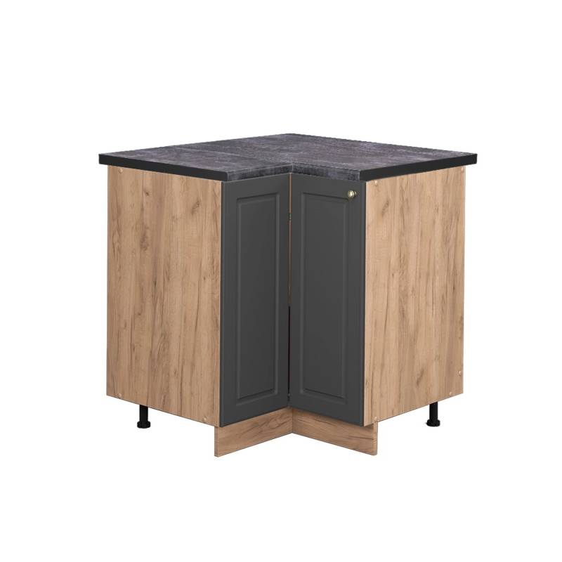 Vicco Eckunterschrank Fame-Line Anthrazit-Gold/Goldkraft Eiche 81 cm AP Anthrazit von Vicco