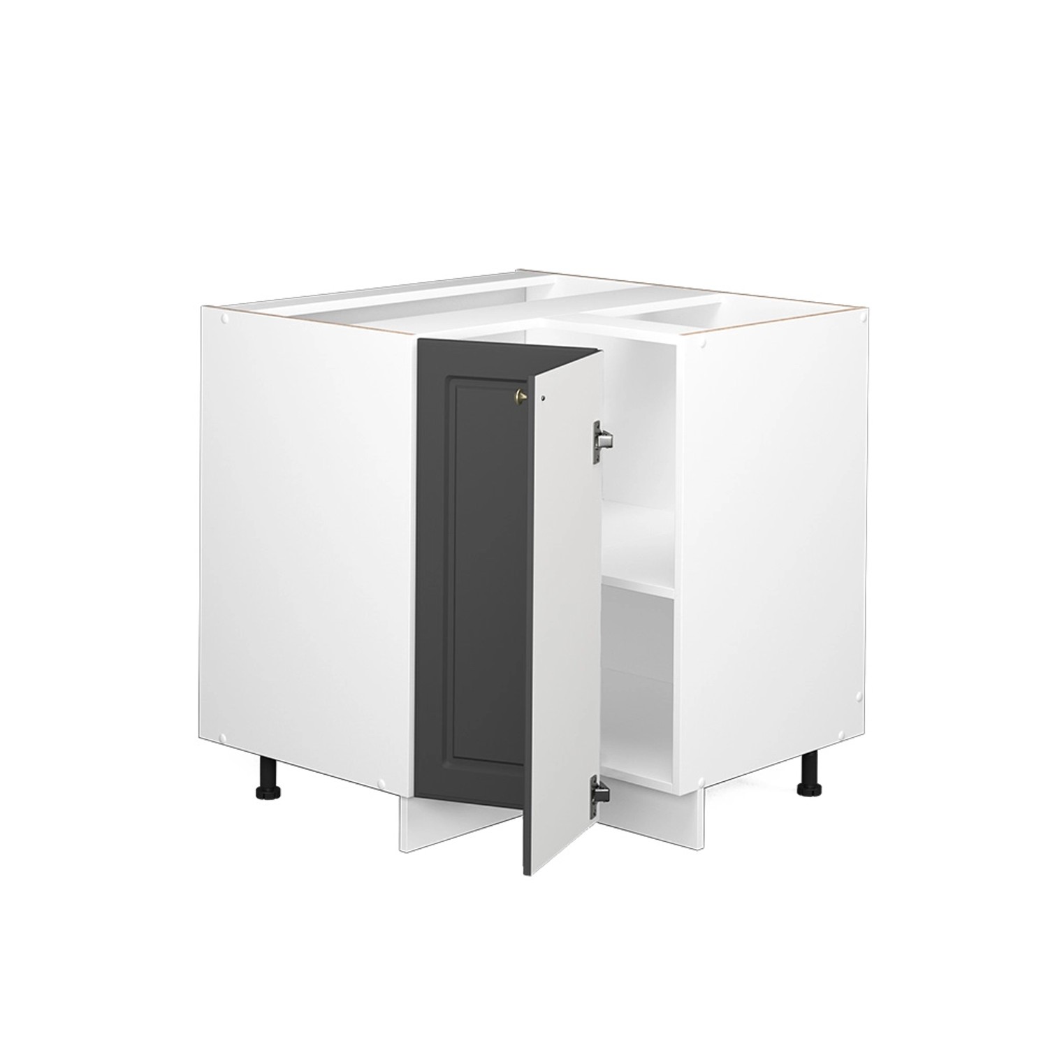 Vicco Eckunterschrank Fame-Line Anthrazit-Gold/Weiß 81 cm AP Anthrazit von Vicco