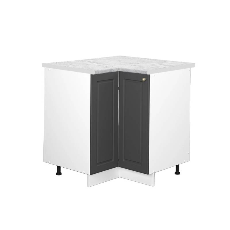 Vicco Eckunterschrank Fame-Line Anthrazit-Gold/Weiß 81 cm AP Marmor von Vicco
