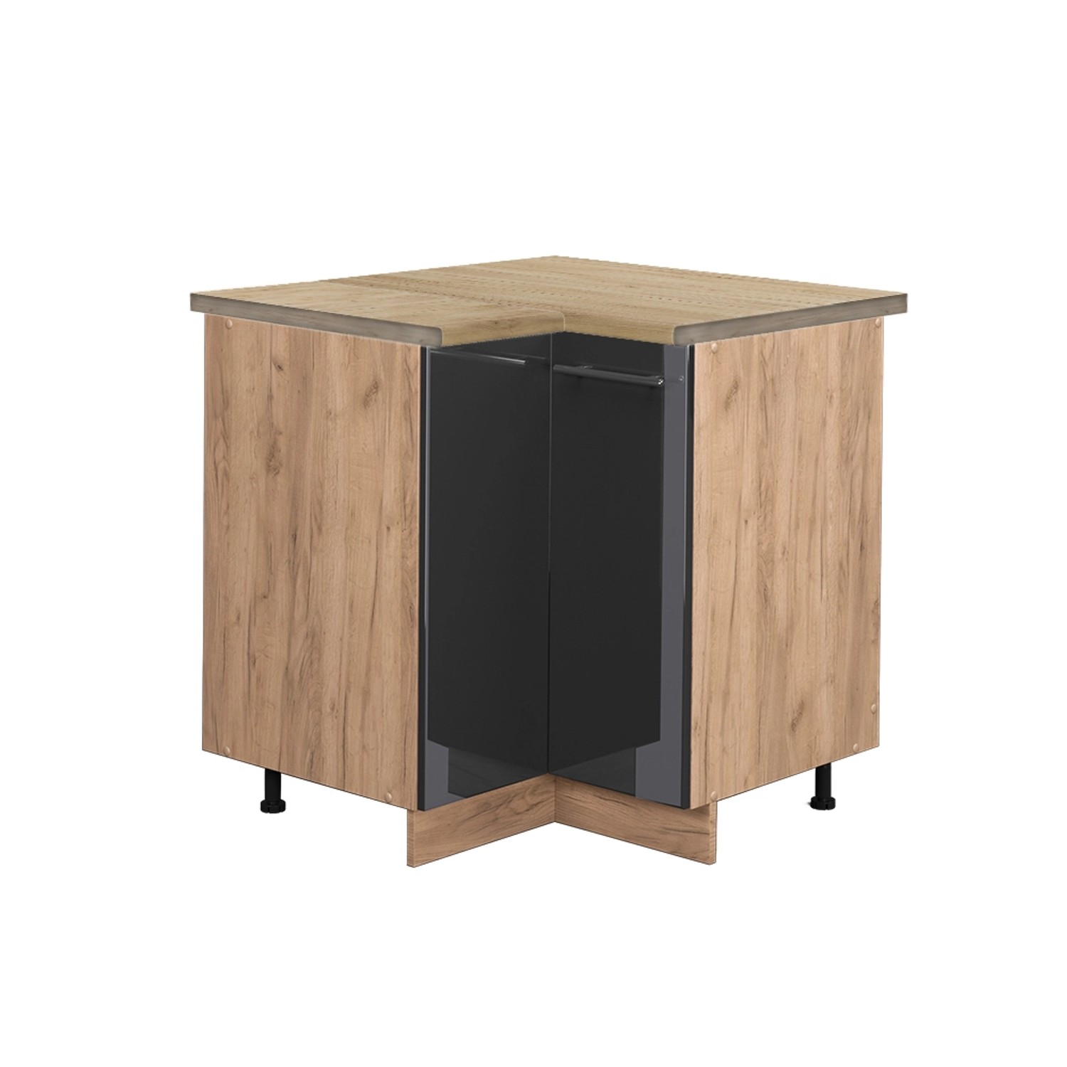 Vicco Eckunterschrank Fame-Line Anthrazit Hochglanz/Goldkraft Eiche 81 cm AP Eiche von Vicco