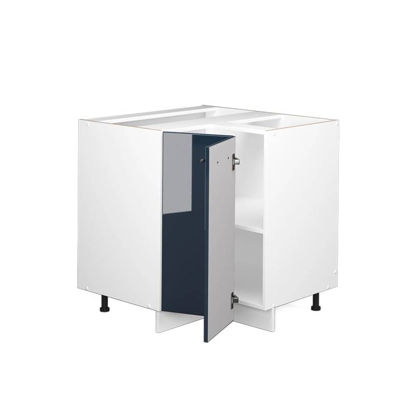 Vicco Eckunterschrank Fame-Line Dunkelblau Hochglanz/Weiß 81 cm AP Anthrazit von Vicco