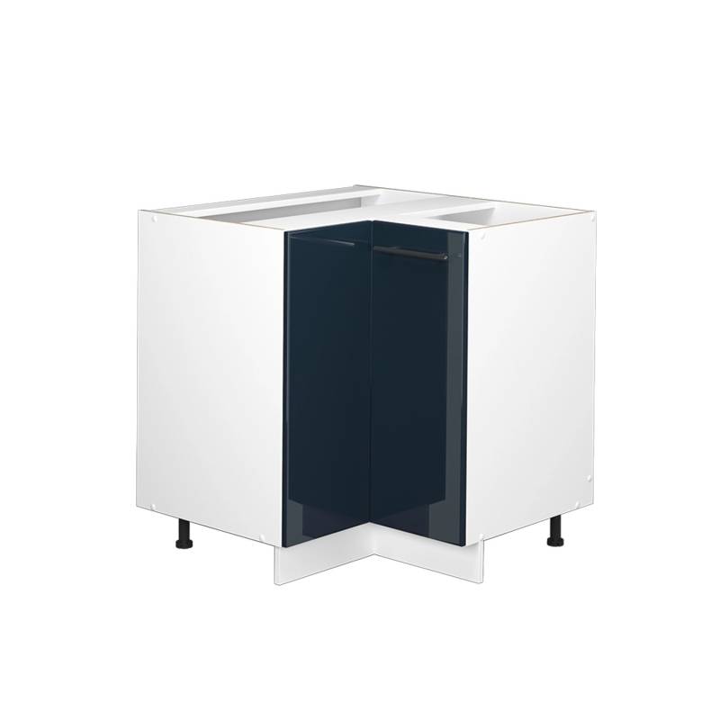 Vicco Eckunterschrank Fame-Line Dunkelblau Hochglanz/Weiß 81 cm ohne Arbeitsplatte von Vicco