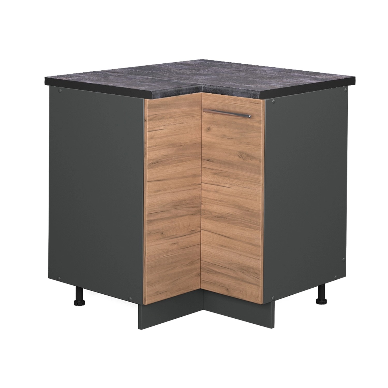 Vicco Eckunterschrank Fame-Line Goldkraft Eiche/Anthrazit 81 cm AP Anthrazit von Vicco