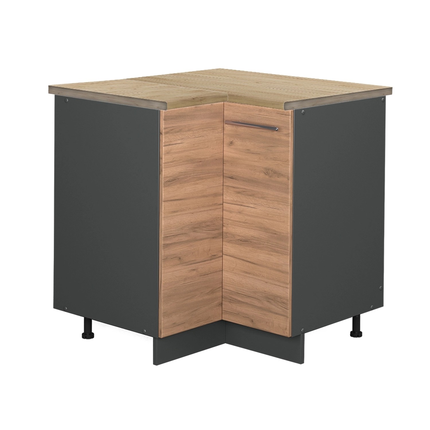 Vicco Eckunterschrank Fame-Line Goldkraft Eiche/Anthrazit 81 cm AP Eiche von Vicco