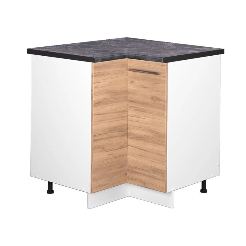 Vicco Eckunterschrank Fame-Line Goldkraft Eiche/Weiß 81 cm AP Anthrazit von Vicco