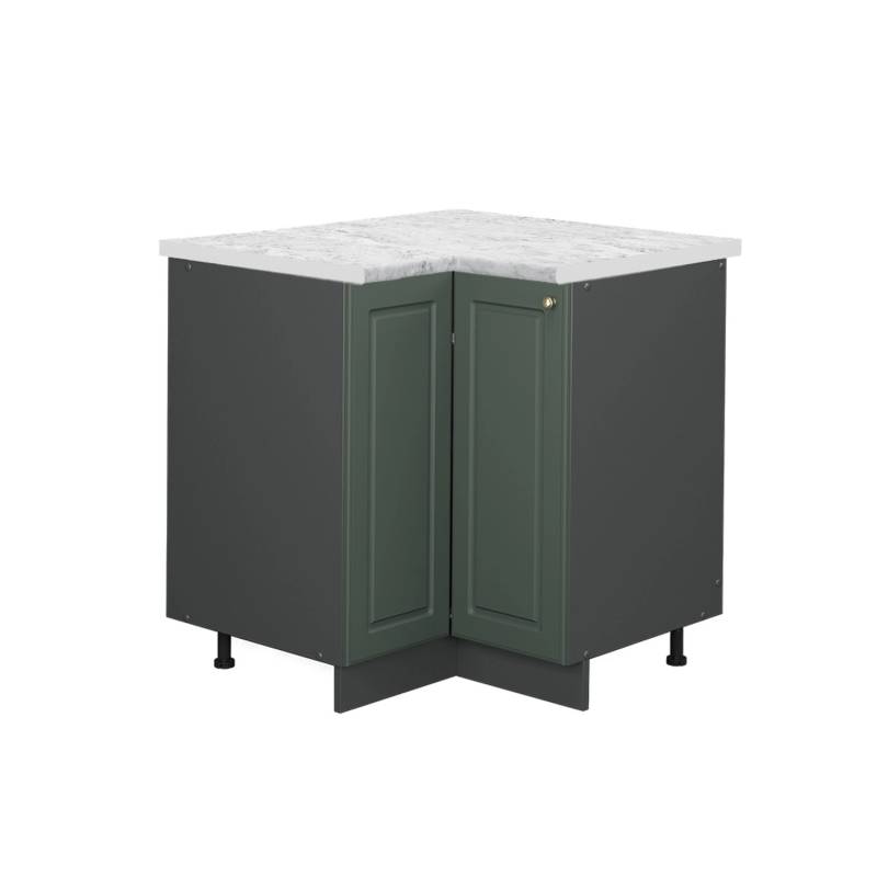 Vicco Eckunterschrank Fame-Line Grün-Gold Landhaus/Anthrazit 81 cm AP Marmor von Vicco