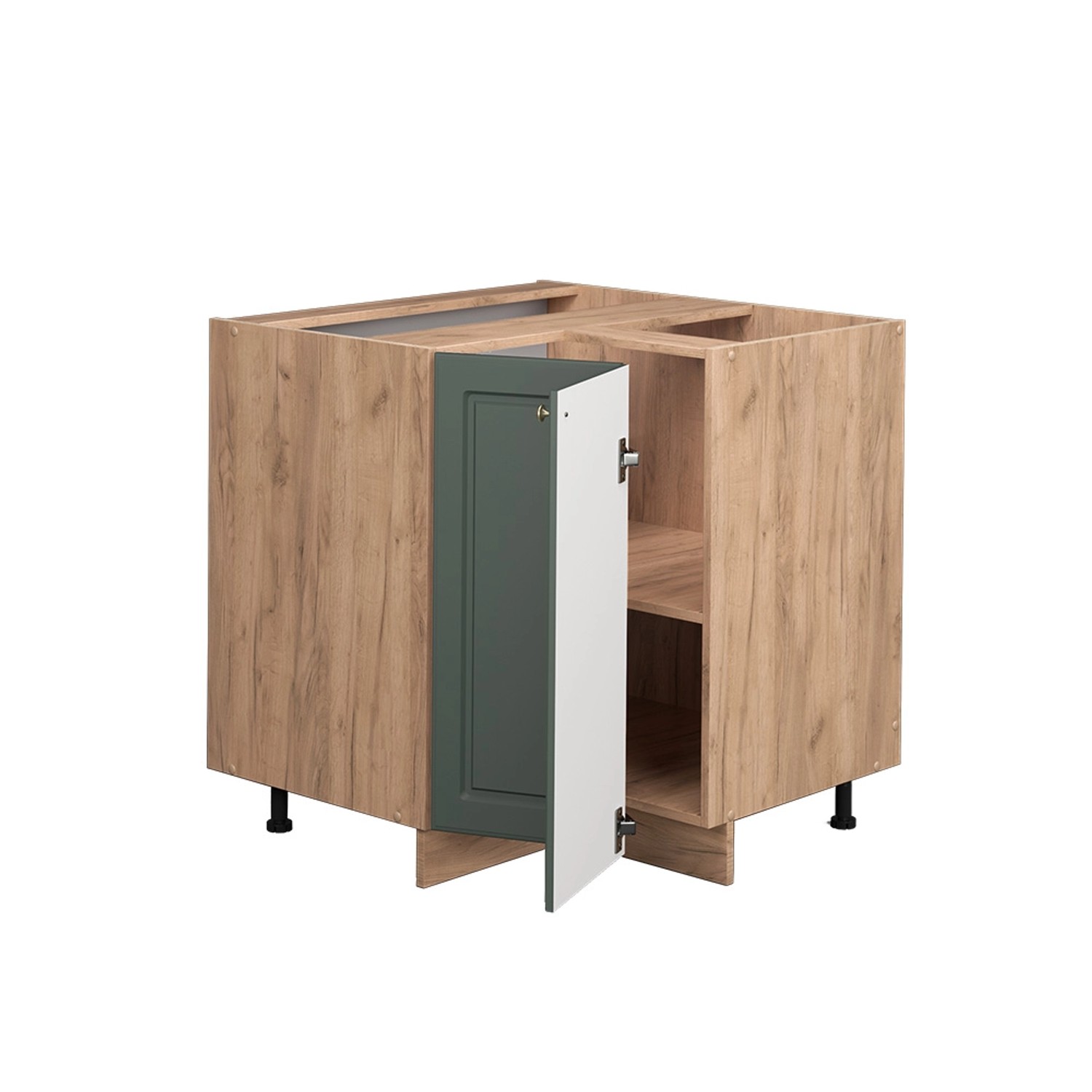 Vicco Eckunterschrank Fame-Line Grün-Gold Landhaus/Goldkraft Eiche 81 cm AP Eiche von Vicco
