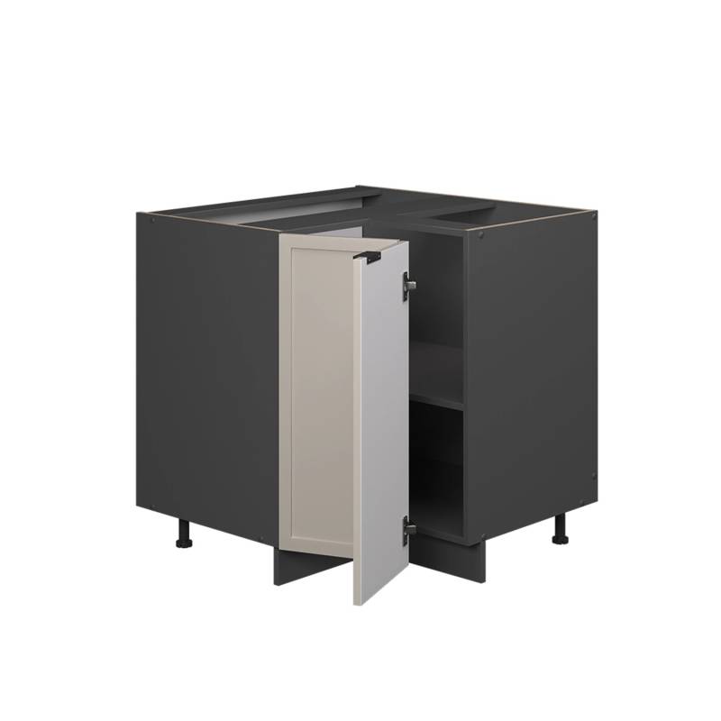 Vicco Eckunterschrank Fame-Line Küchen Eckschrank GrauBeige 81 cm AP Marmor mit Anthrazit Korpus von Vicco