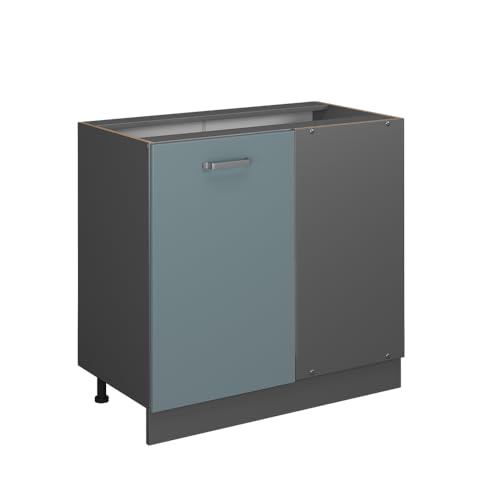 Vicco Eckunterschrank R-Line, Blau-Grau/Anthrazit, 86 cm ohne Arbeitsplatte Vicco Eckunterschrank R-Line, Blau-Grau/Anthrazit, 86 cm ohne Arbeitsplatte von Vicco