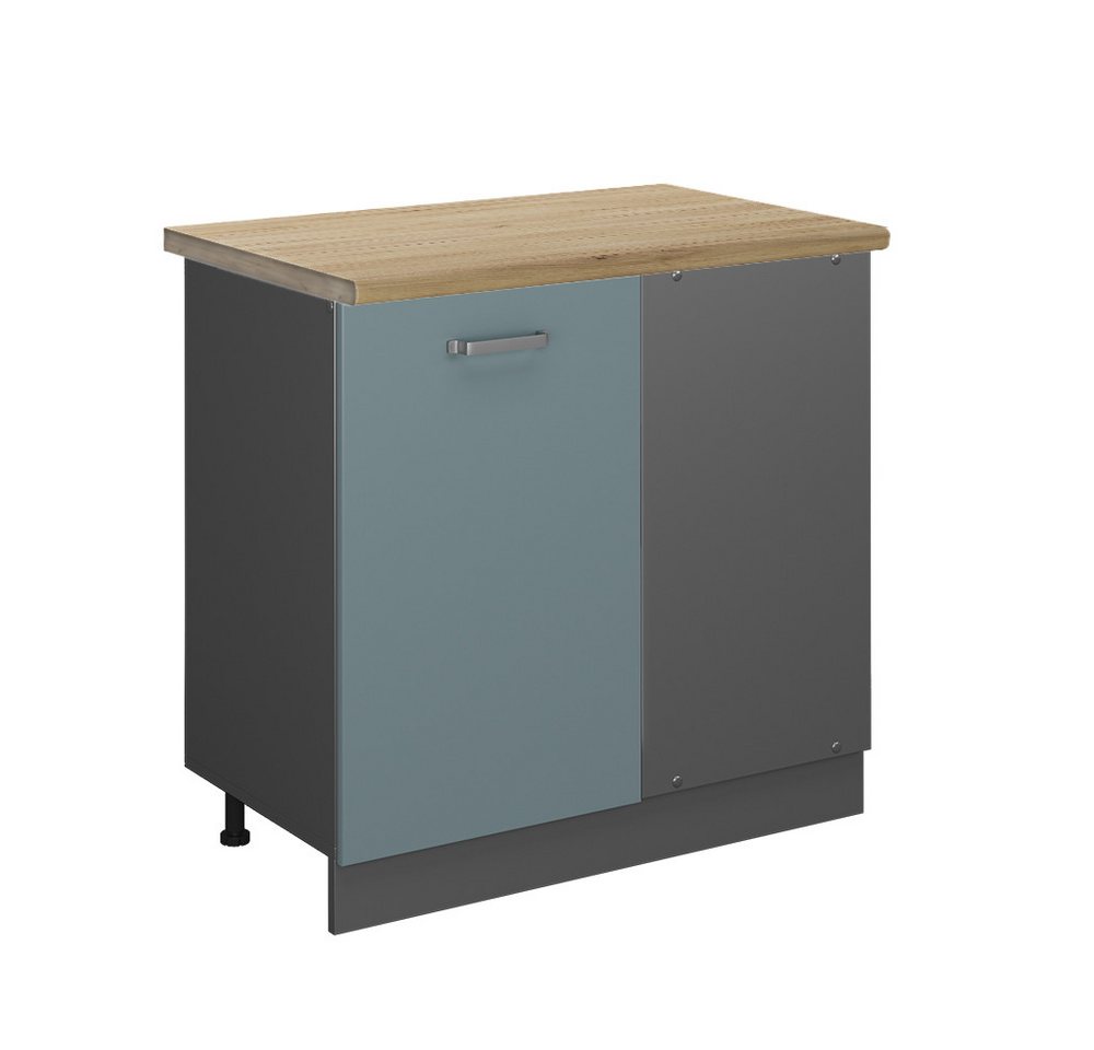 Vicco Eckunterschrank R-Line, Blau-Grau/Anthrazit, 86 cm, AP Eiche Vicco Eckunterschrank R-Line, Blau-Grau/Anthrazit, 86 cm, AP Eiche von Vicco