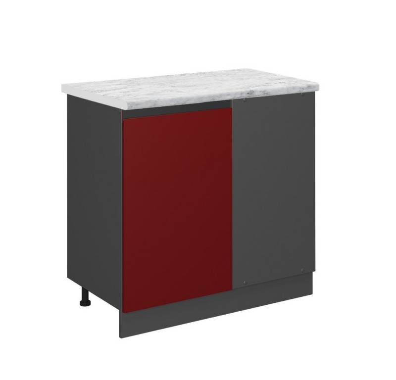 Vicco Eckunterschrank R-Line, Rot/Anthrazit, AP Marmor von Vicco