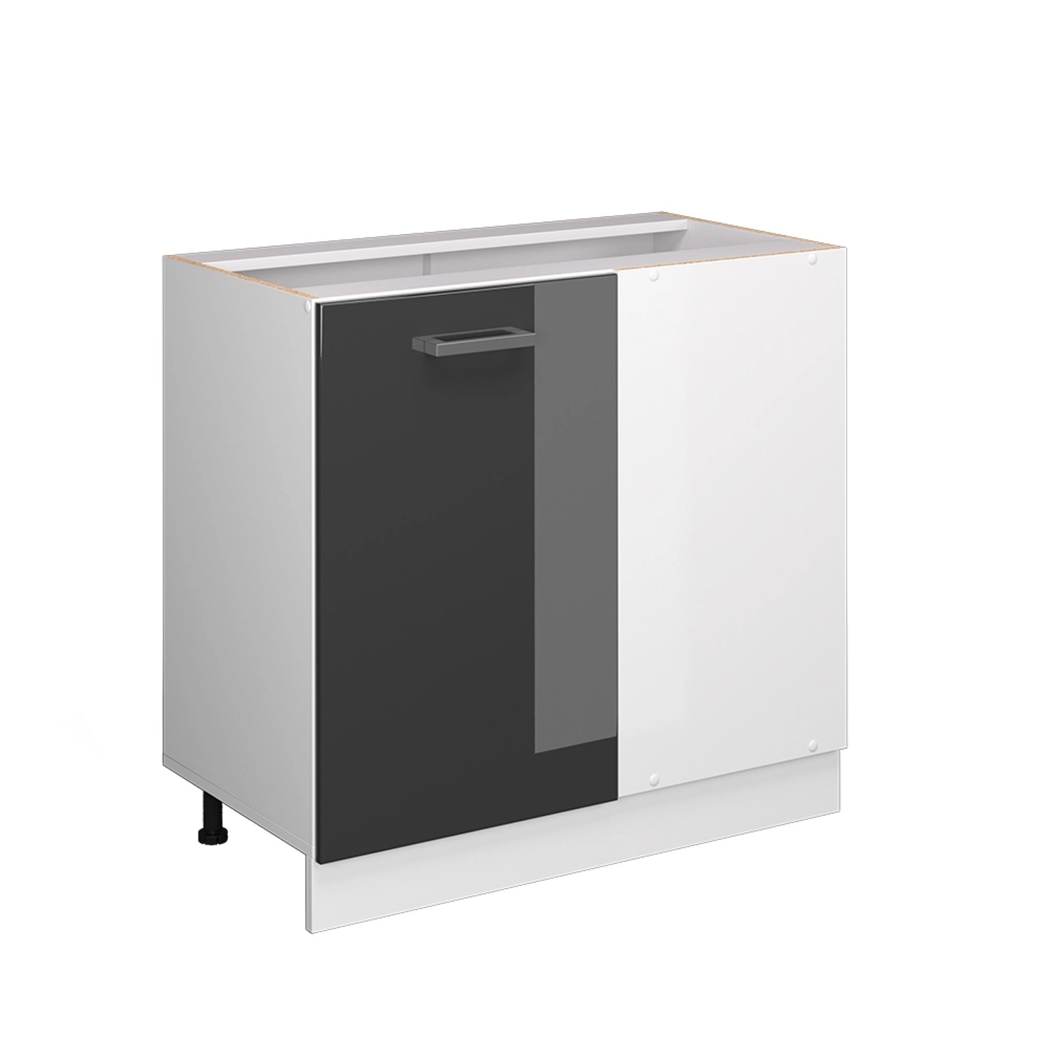 Vicco Eckunterschrank R-Line Anthrazit Hochglanz/Weiß 86 cm ohne Arbeitsplatte von Vicco