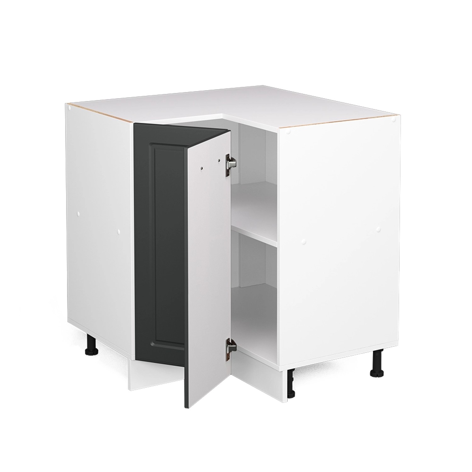 Vicco Eckunterschrank R-Line Anthrazit Landhaus/Weiß 76 cm AP Eiche von Vicco