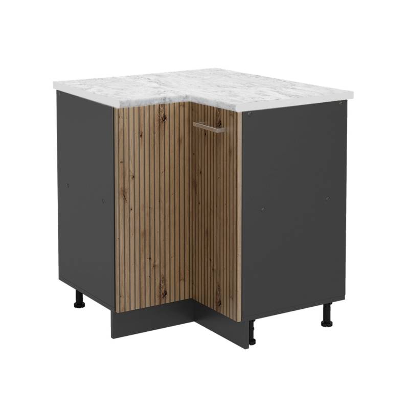 Vicco Eckunterschrank R-Line Artisan-Eiche/Anthrazit 76 cm AP Marmor von Vicco