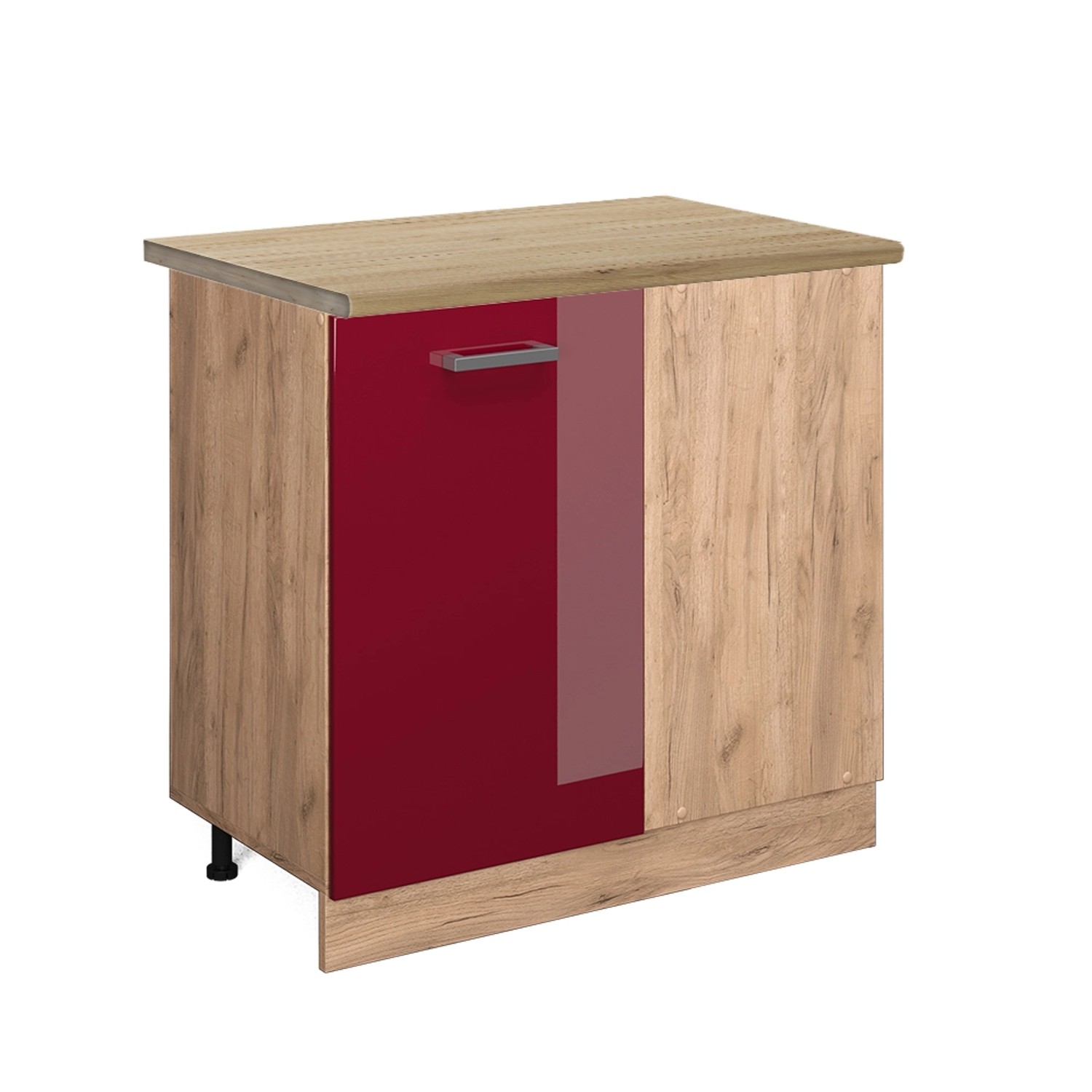 Vicco Eckunterschrank R-Line Bordeaux Hochglanz/Goldkraft Eiche 86 cm AP Eiche Vicco Eckunterschrank R-Line Bordeaux Hochglanz/Goldkraft Eiche 86 cm AP Eiche von Vicco