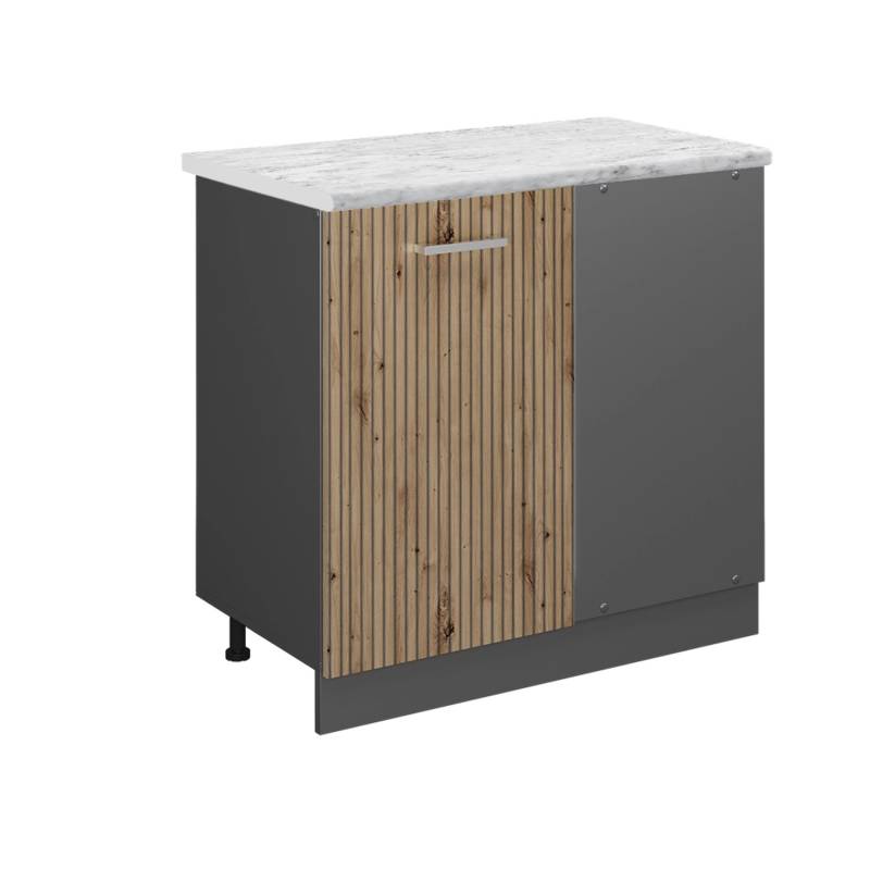 Vicco Eckunterschrank R-Line Küchen Eckschrank Artisan-Eiche/Anthrazit 86 cm AP Marmor von Vicco